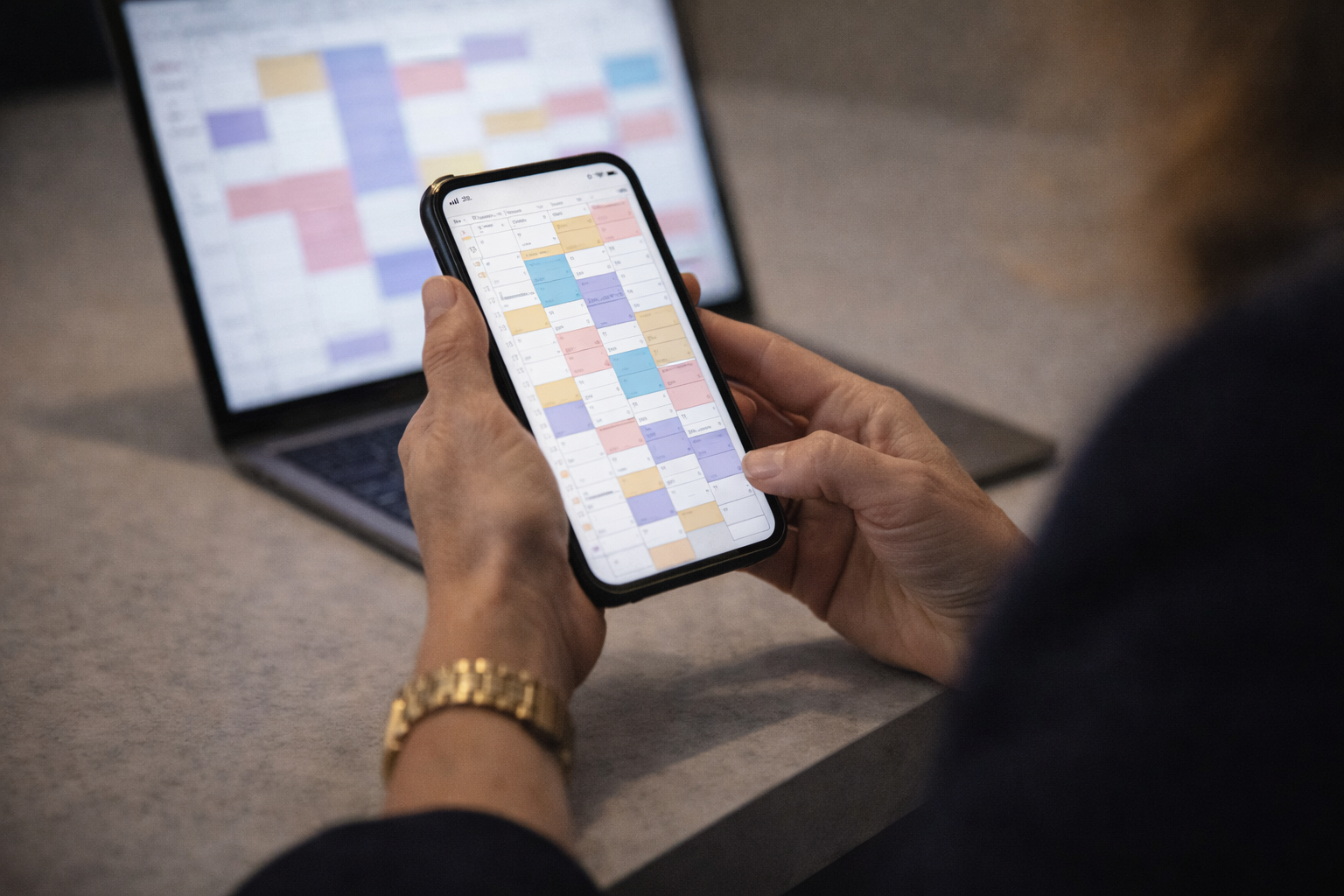 image closeup of busy work and home calendar image closeup of busy work and home calendar