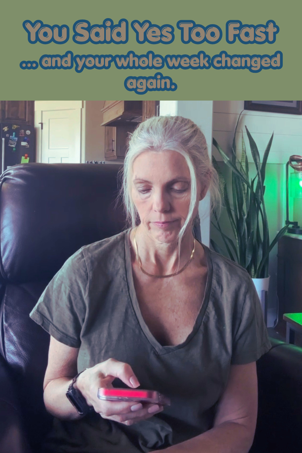 Woman frustrated because her week just changed again from a fast yes