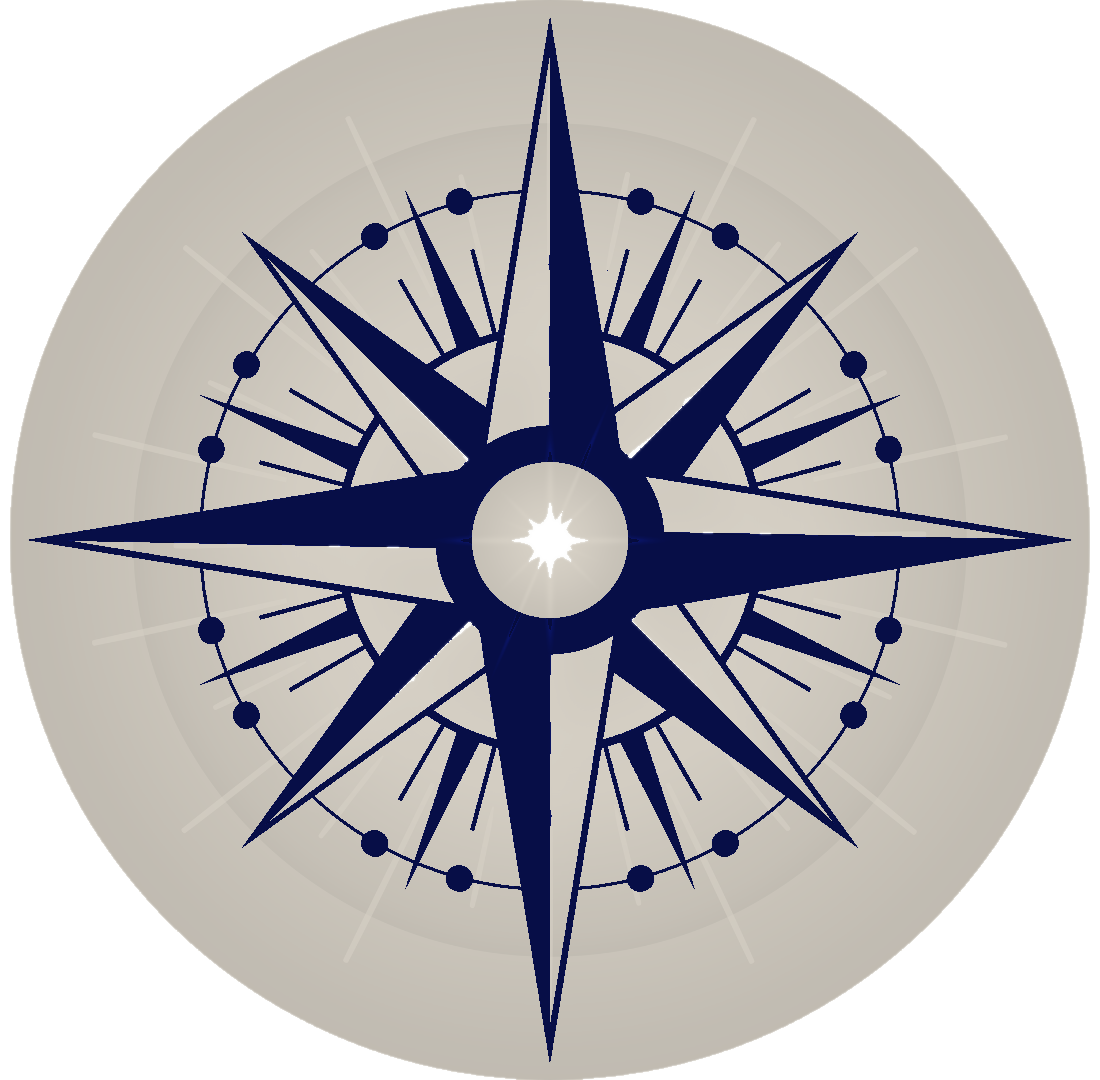The Well-Traveled Woman compass mark