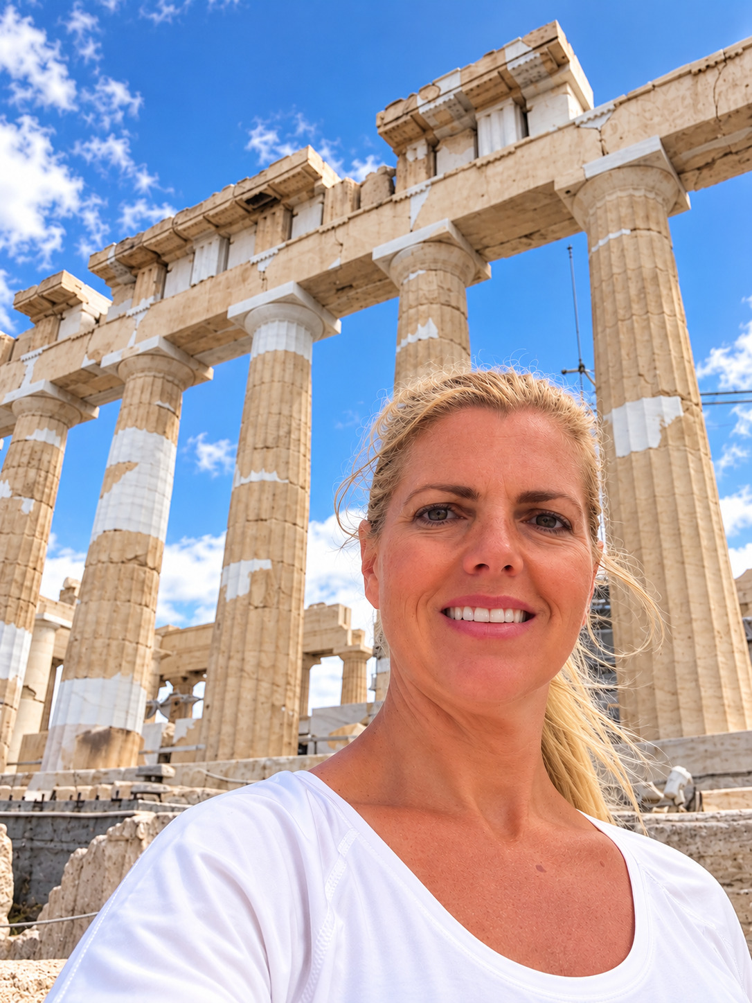 Elizabeth at the Parthenon in Athens