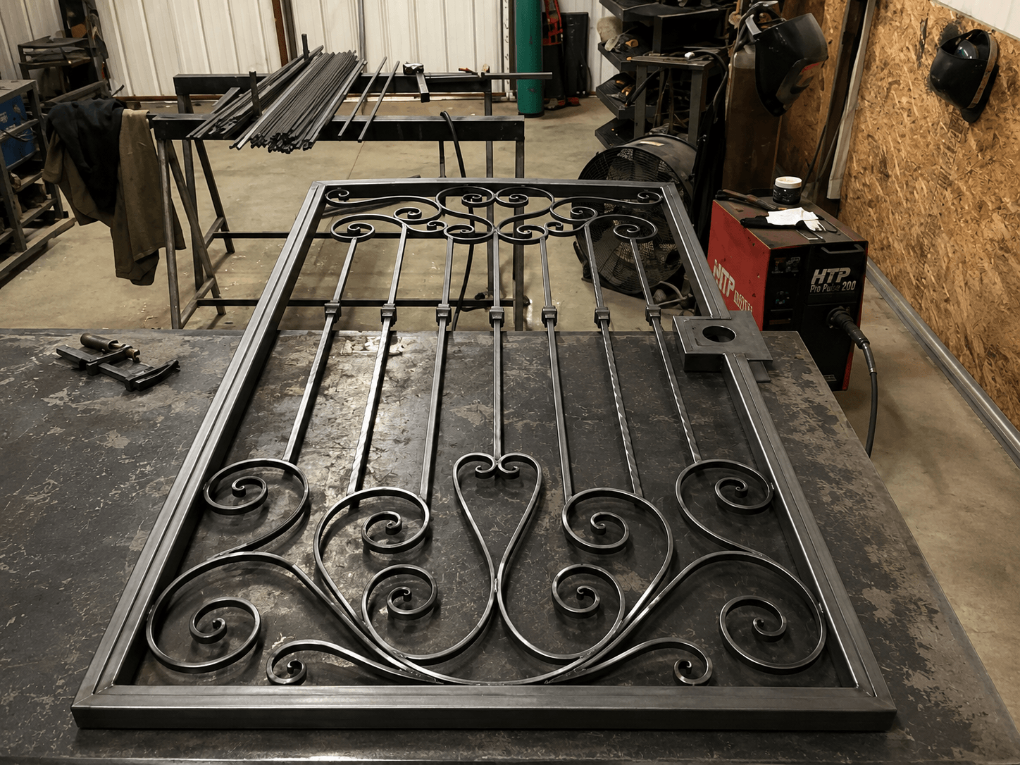 Custom decorative iron gate fabricated by Kodiak Gates & Iron.