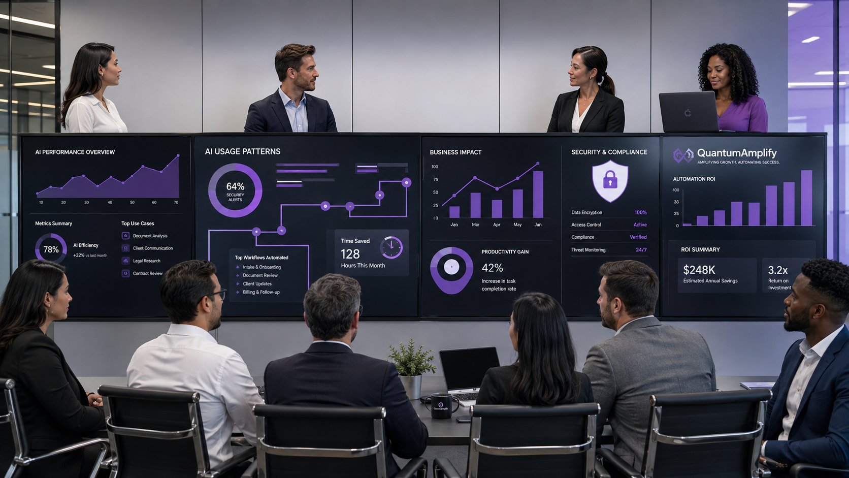 Business cybersecurity concept illustrating unmanaged artificial intelligence use and Shadow AI risk within an organization.