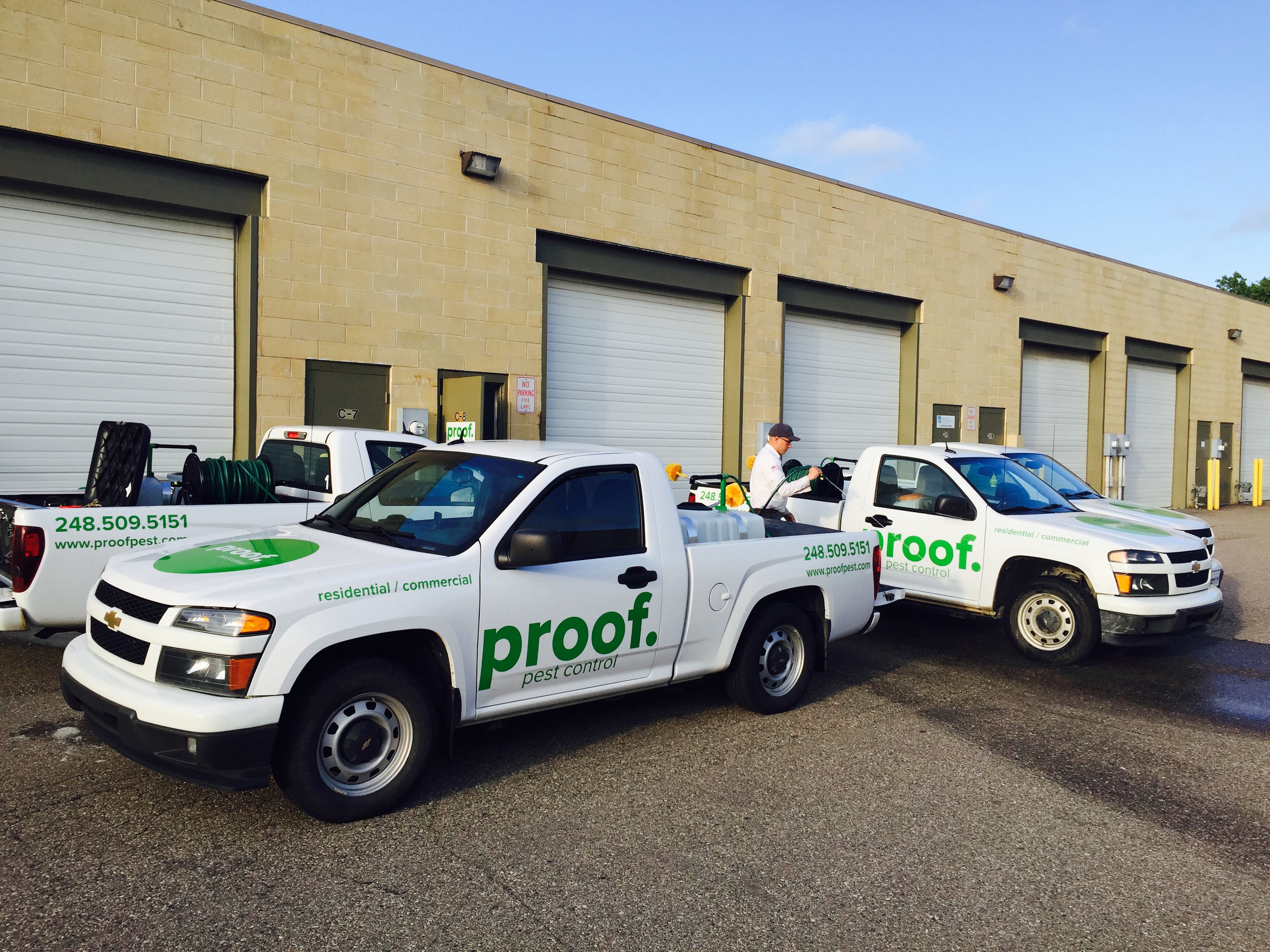 Proof Pest Control trucks