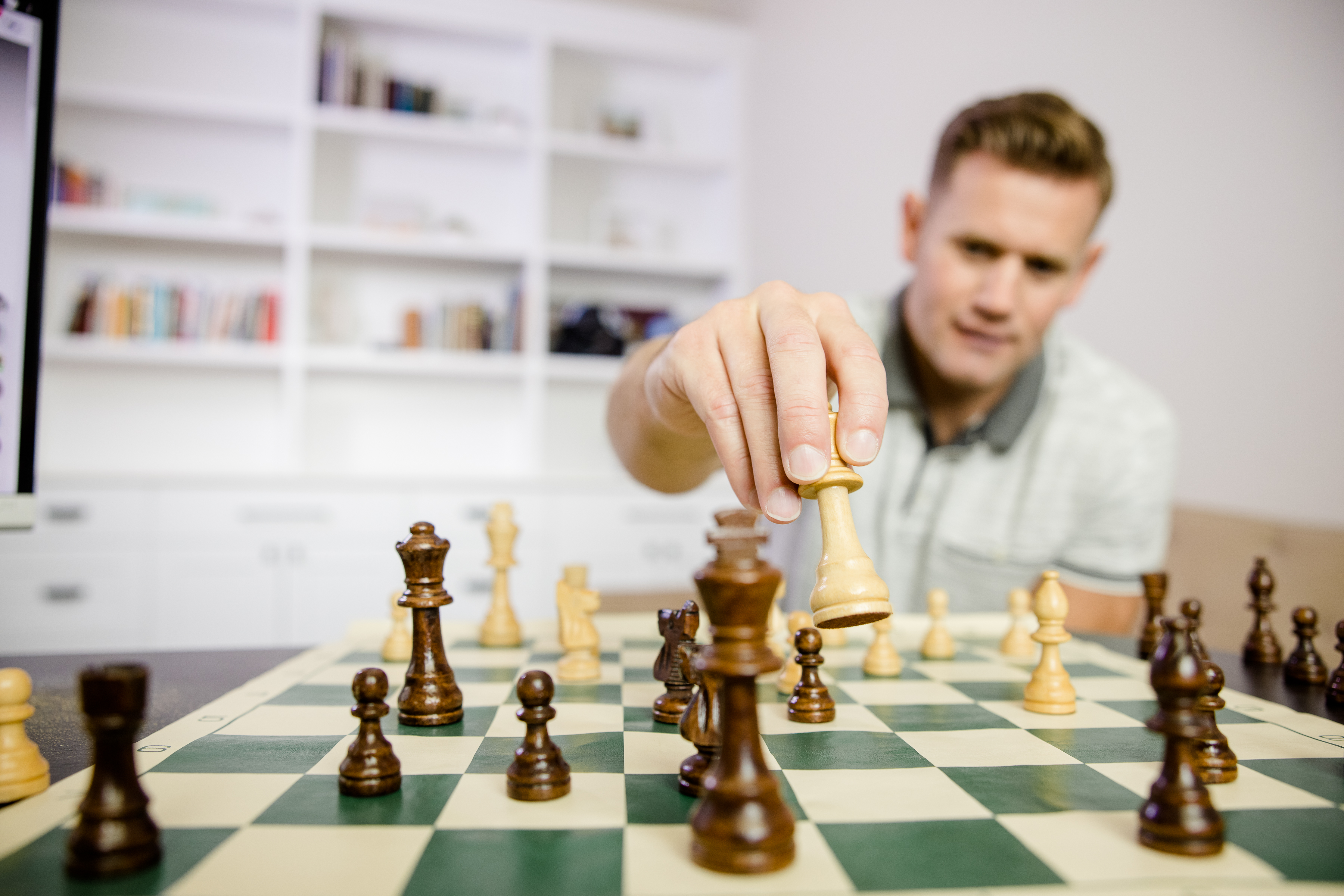 Allan Draper playing chess