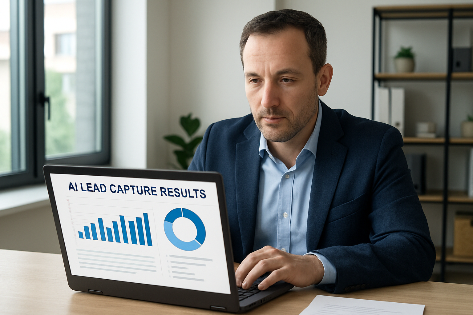 A business owner using AI agents for 24/7 lead capture and qualification, boosting sales efficiency. A business owner using AI agents for 24/7 lead capture and qualification, boosting sales efficiency.