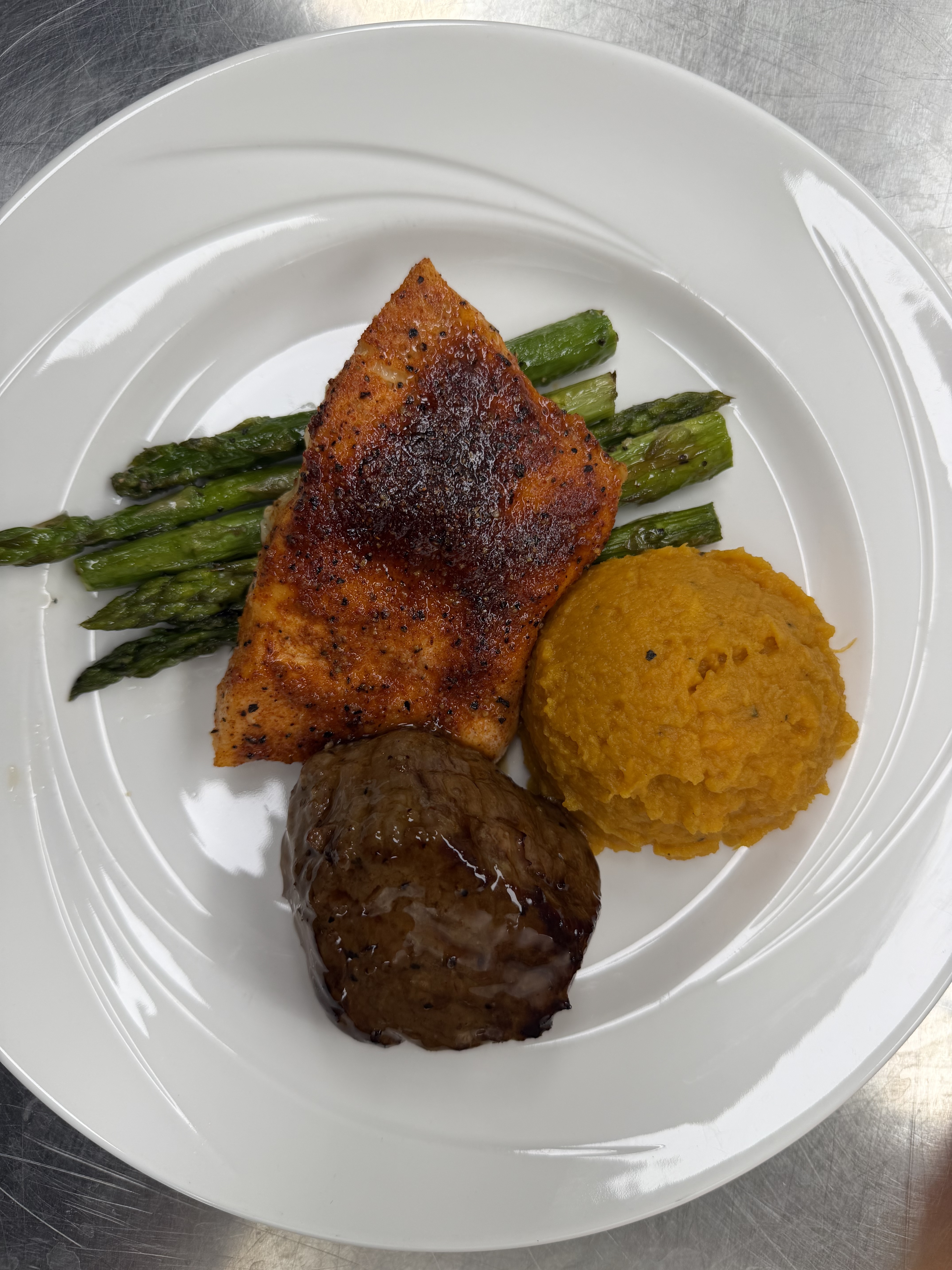 Gourmet catering selection with seasonal garnish at The Willow