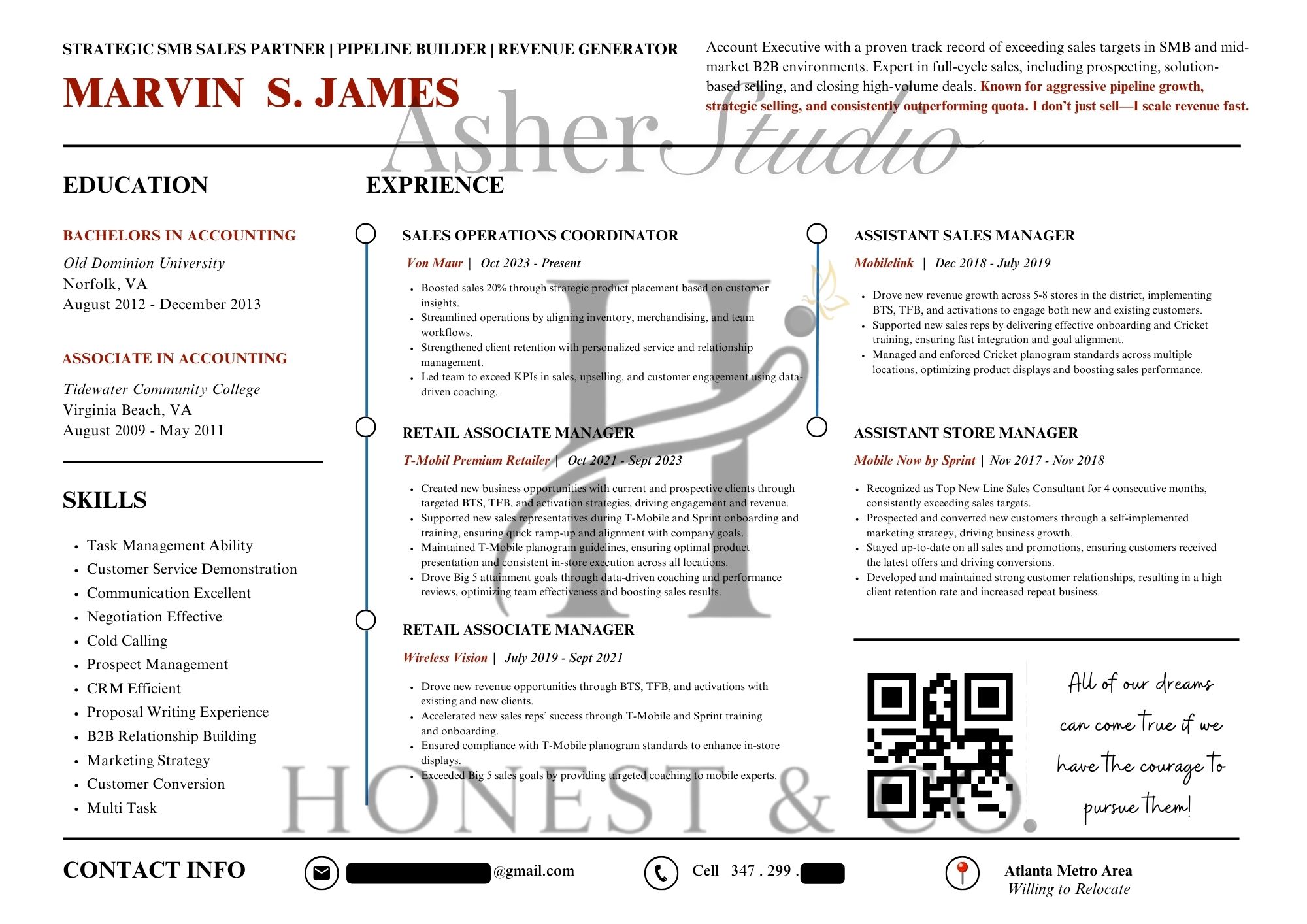 Polished Pages Resume Sample — Vertical Layout
