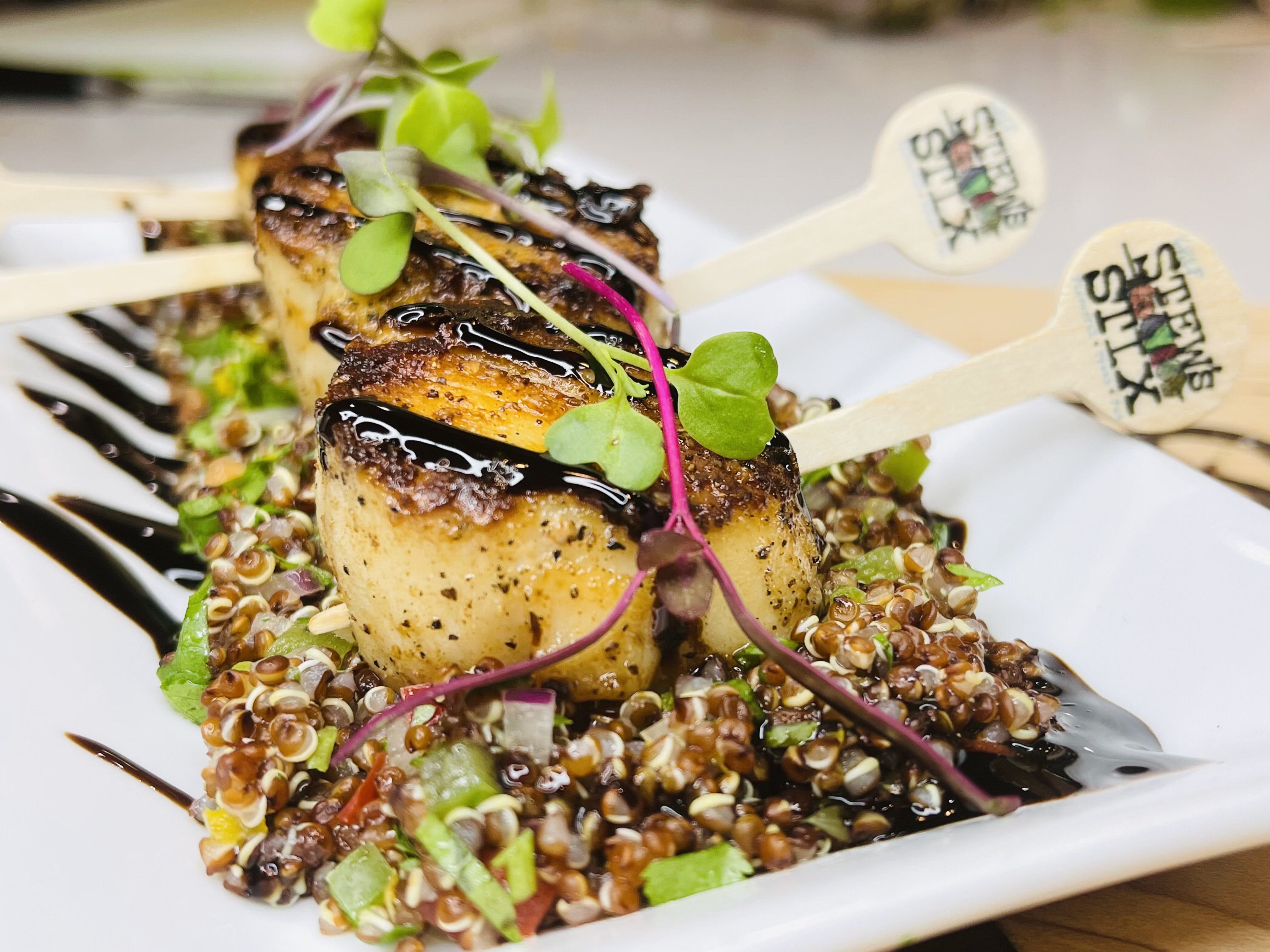 Scallop skewers by Chef Stew