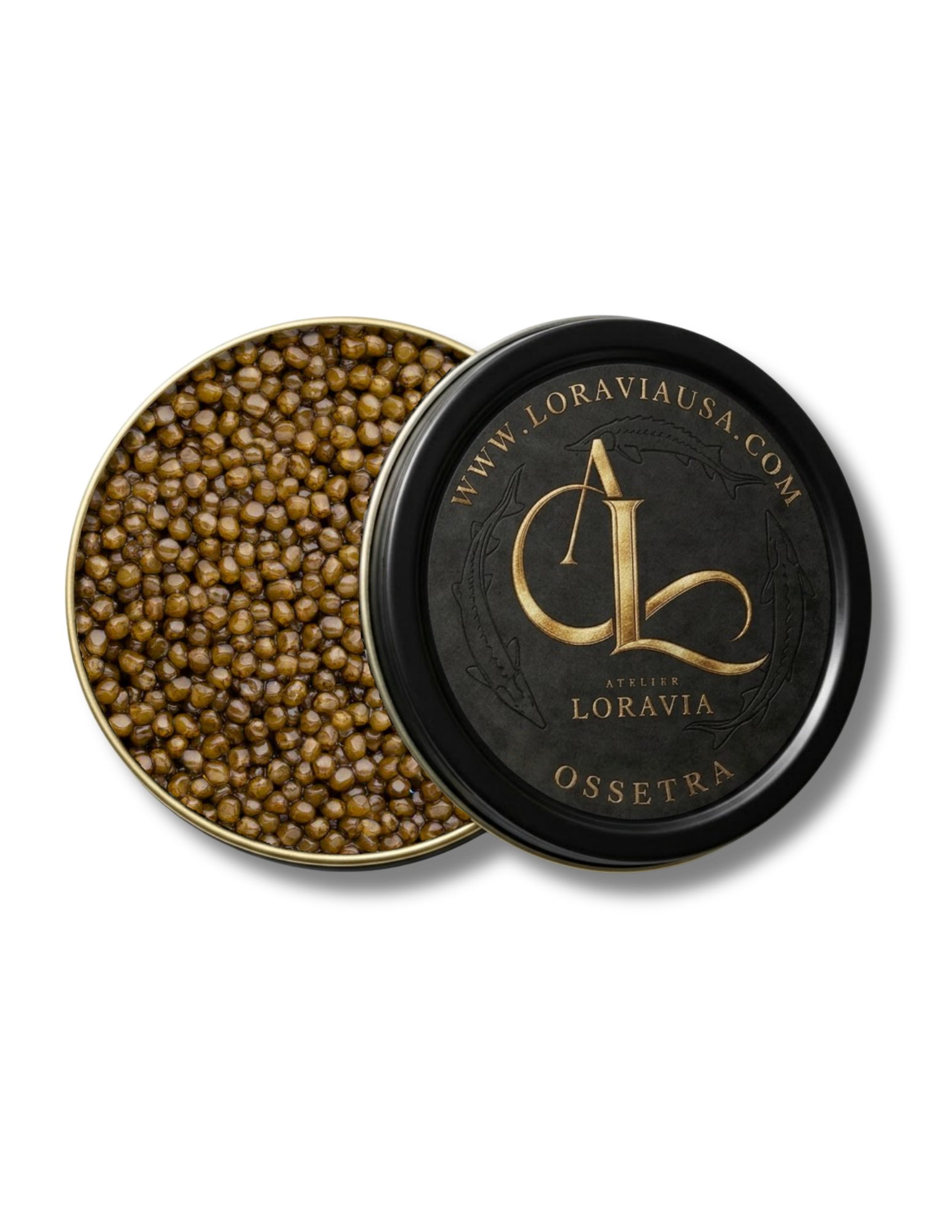 Ossetra caviar tin