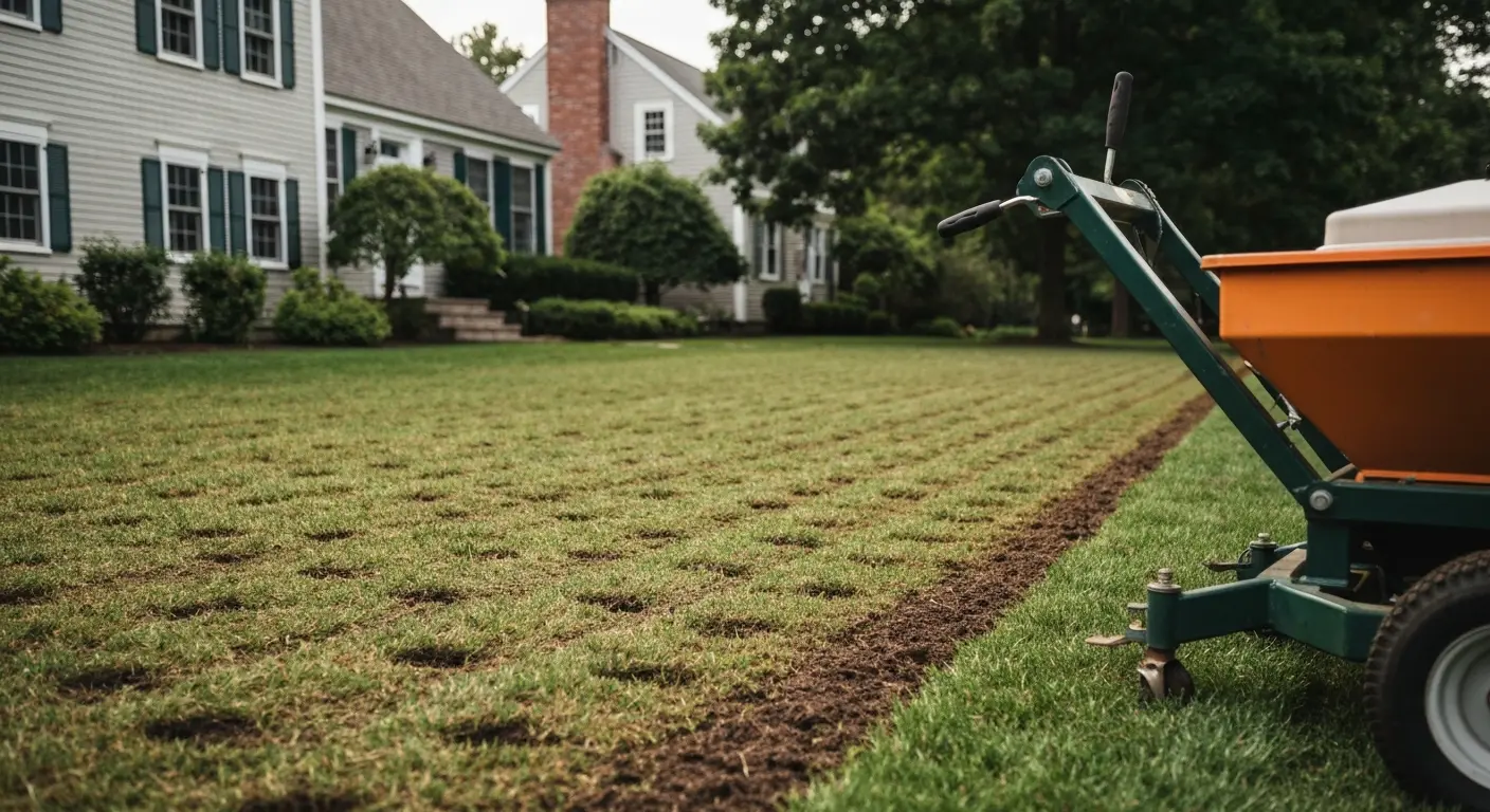 Lawn aeration and seeding