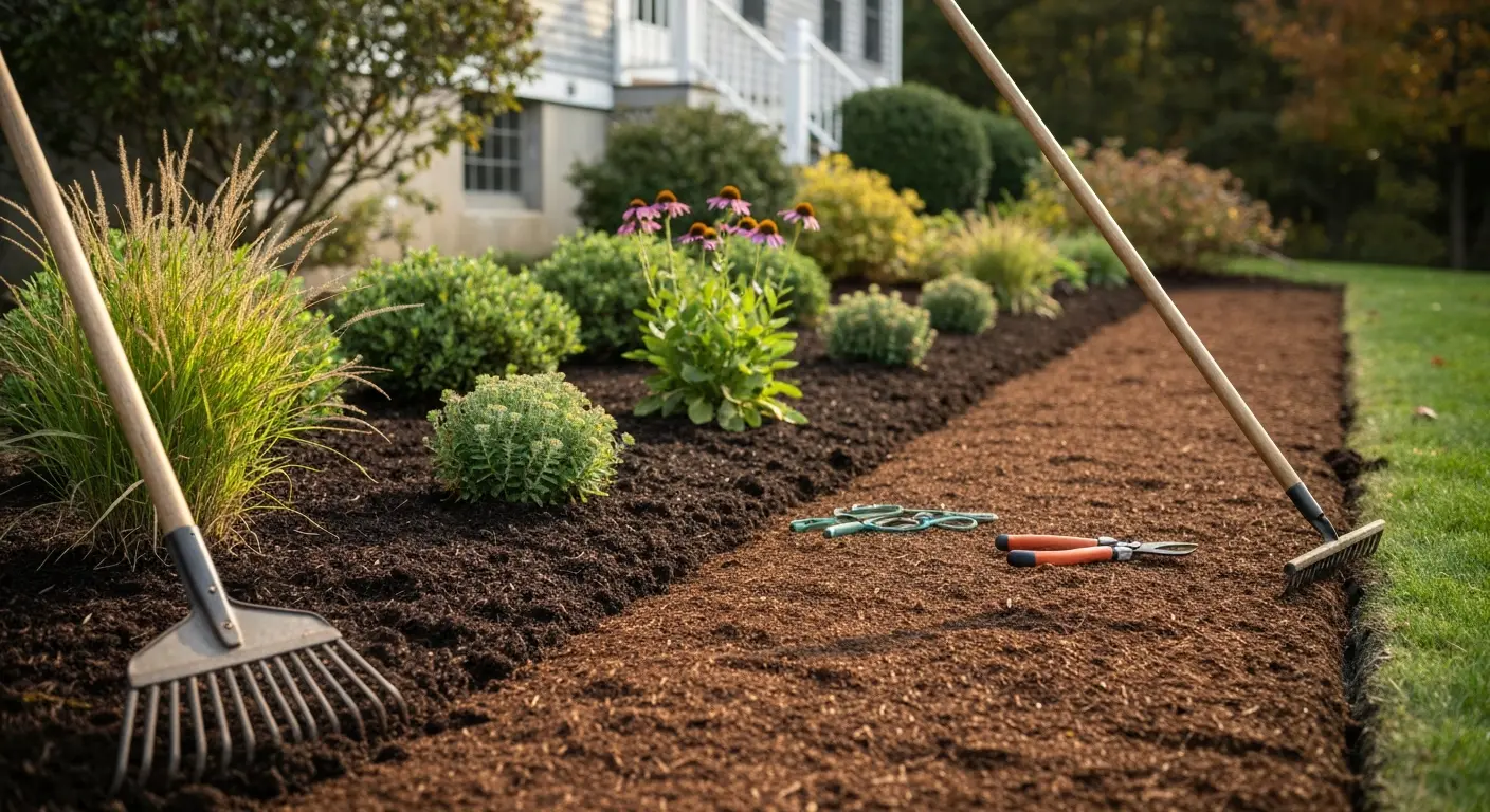 Fall mulching and bed prep
