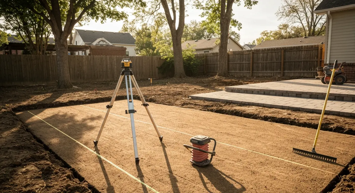 Hardscape excavation preparation