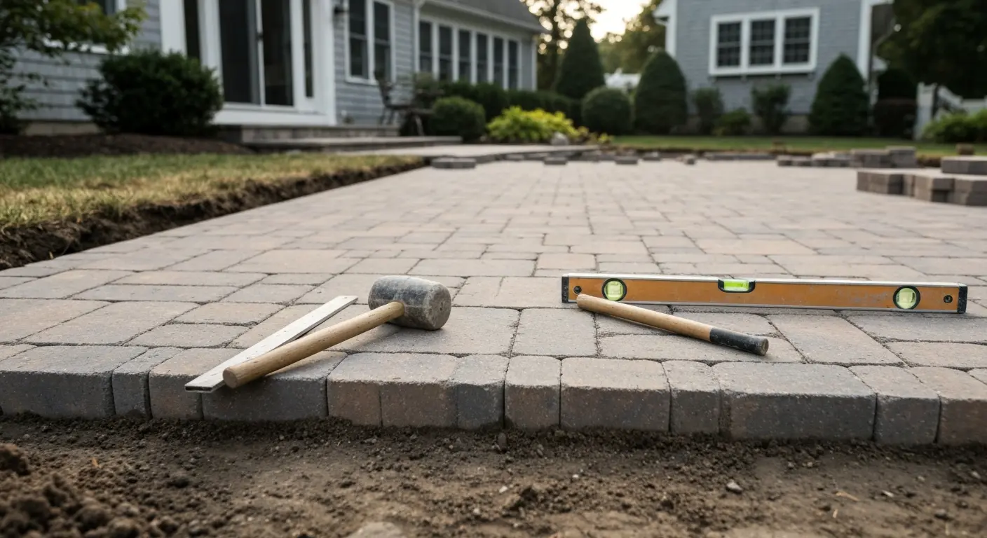 Paver patio installation