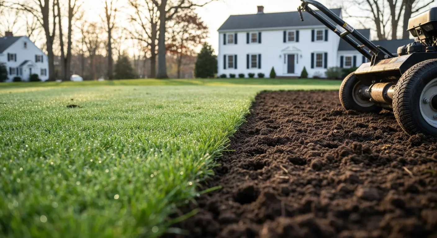 Spring lawn aeration
