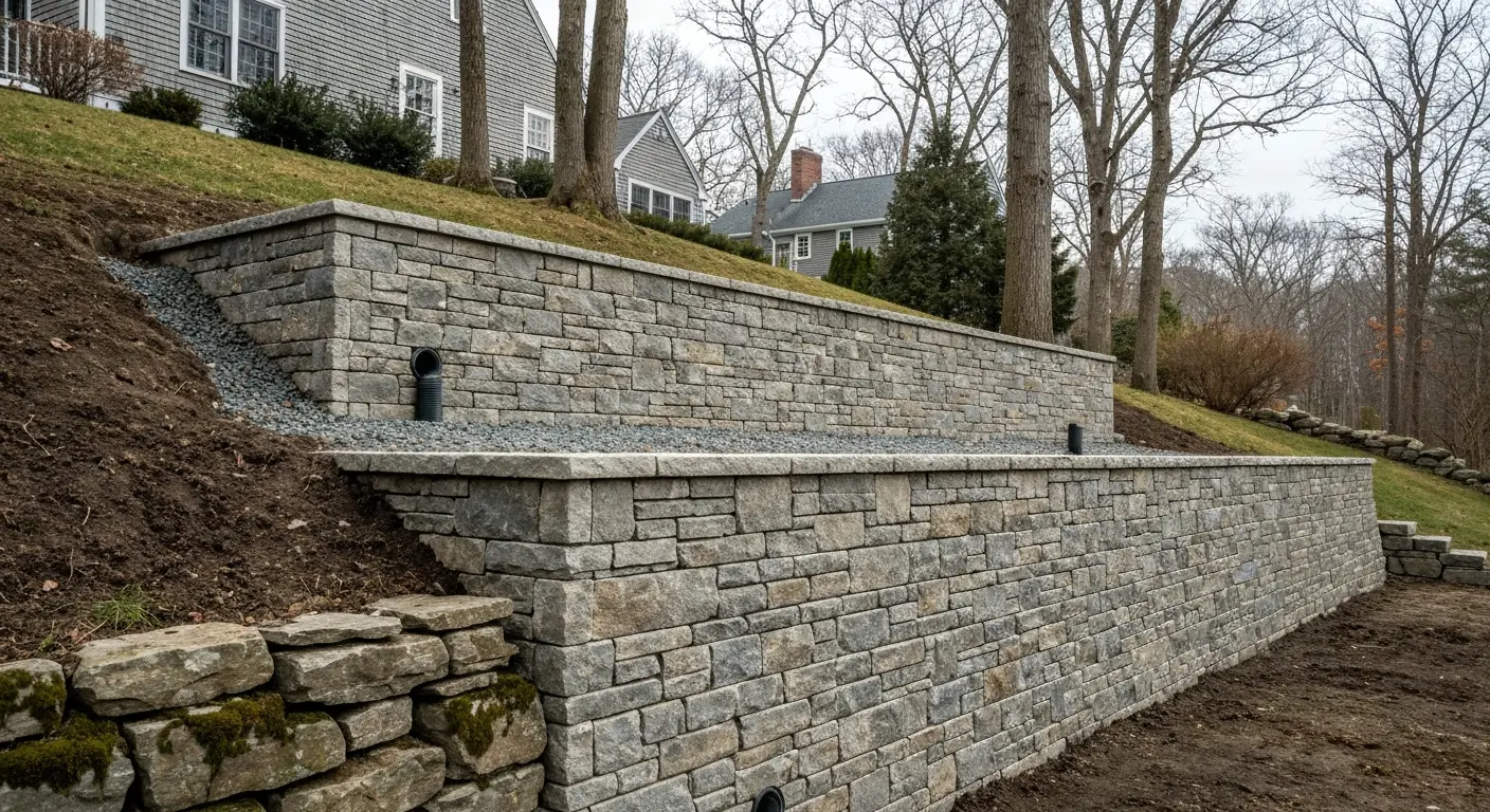 Retaining wall installation