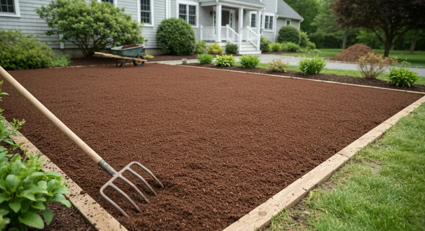Mulch refresh and maintenance in Ledyard