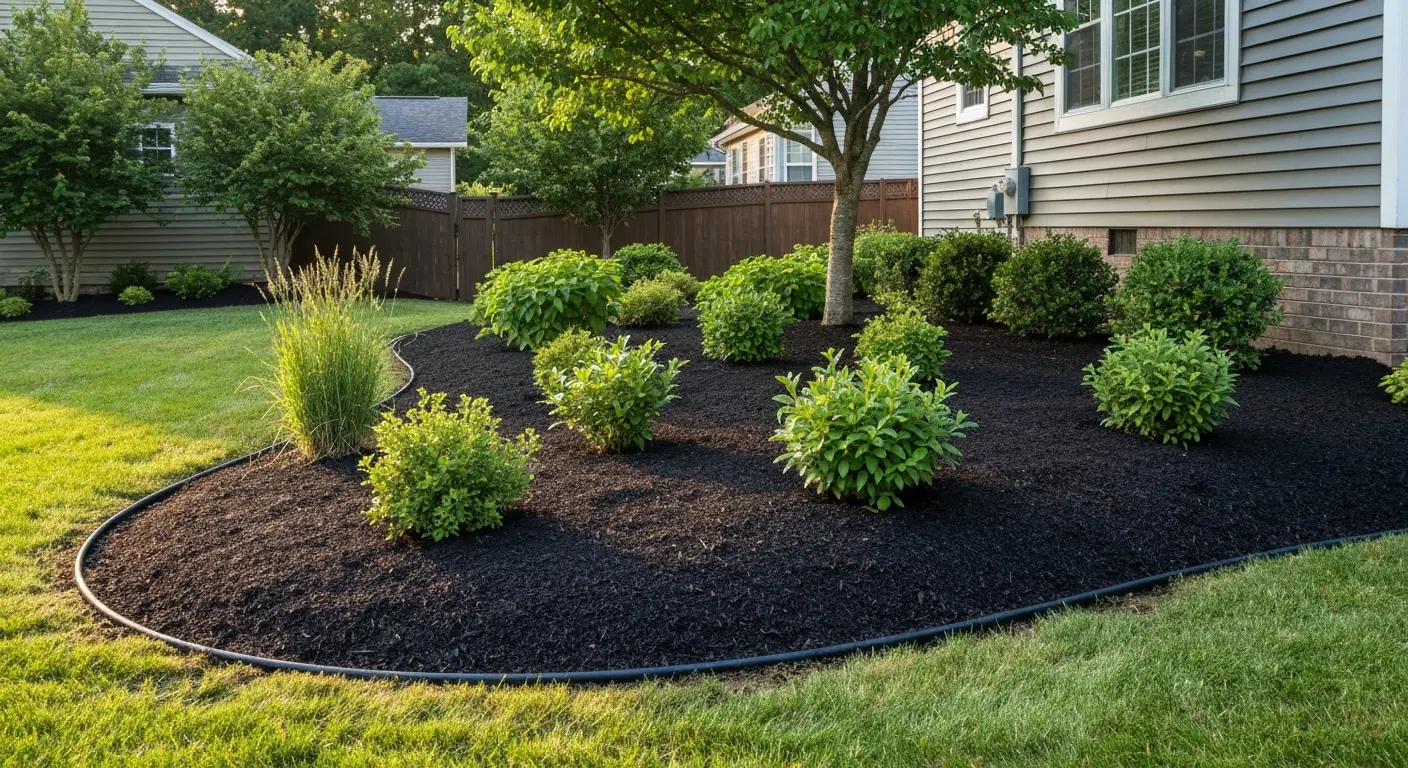 Mulch installation landscape