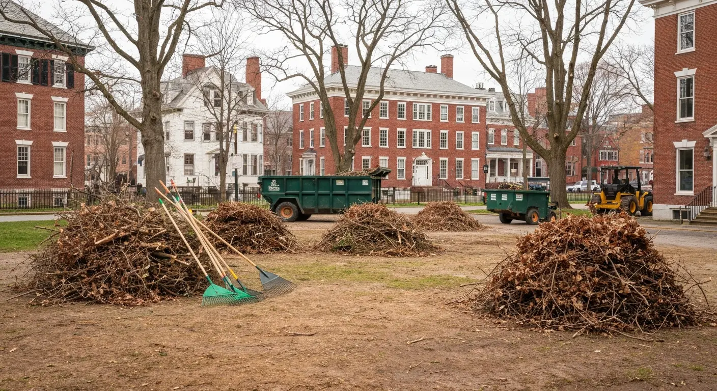 Spring cleanup near Bank Street New London