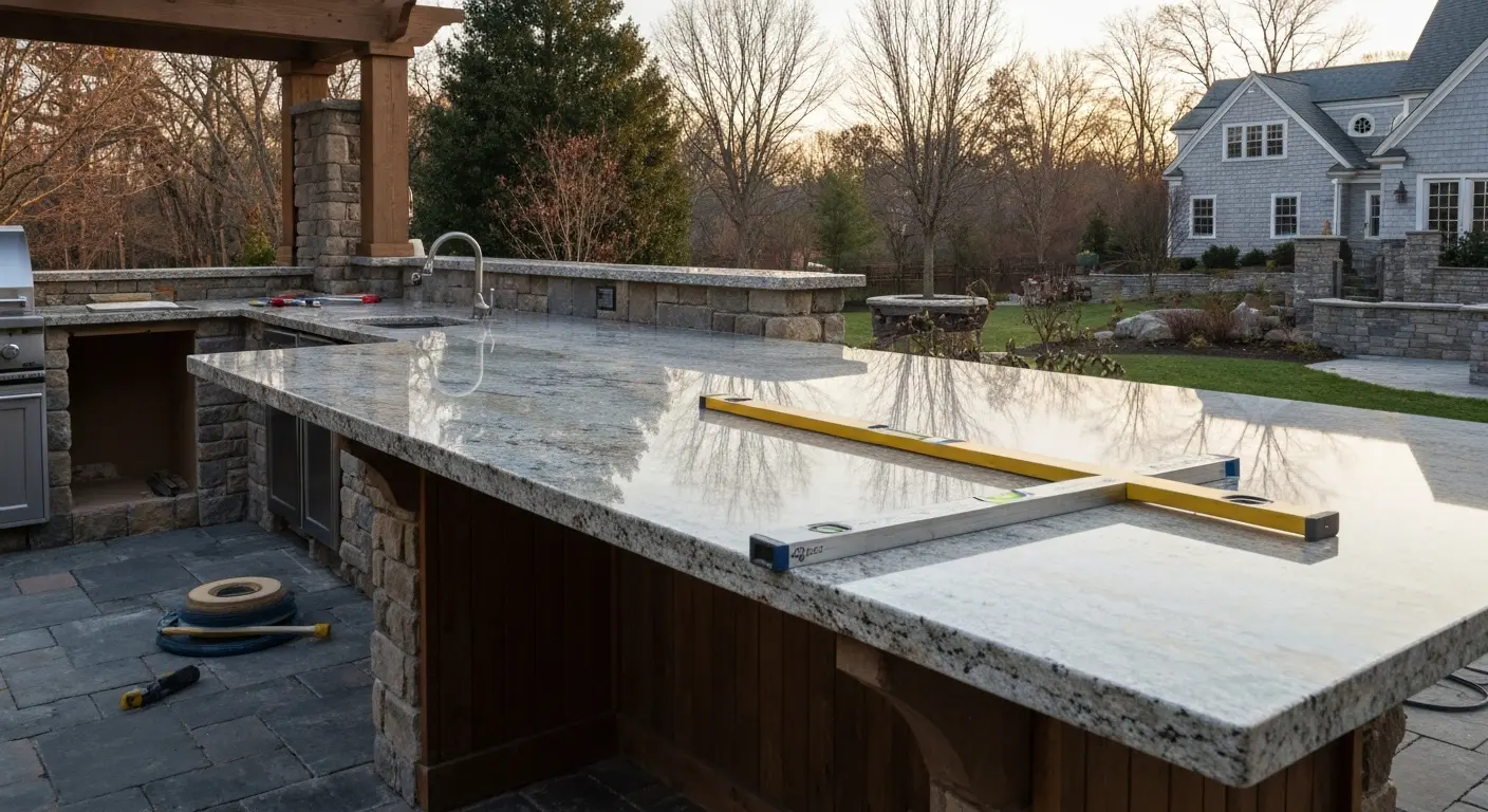 Stone counter installation