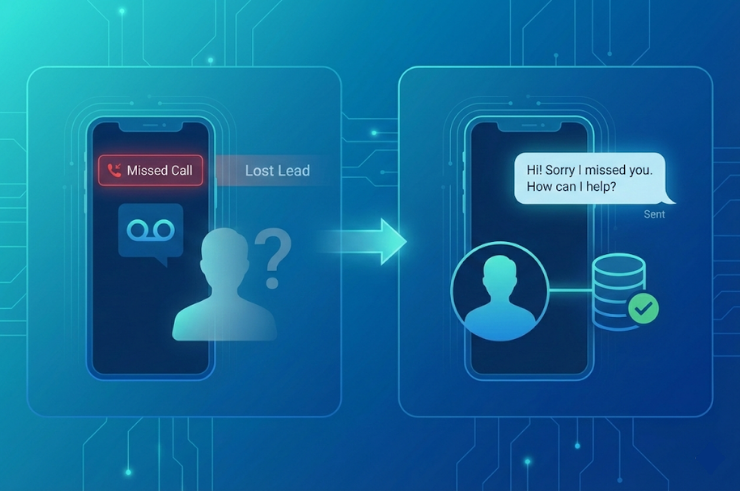 Flowlutions unified inbox showing conversations across SMS, email, and social channels