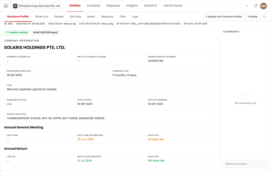 Practice-wide visibility screen