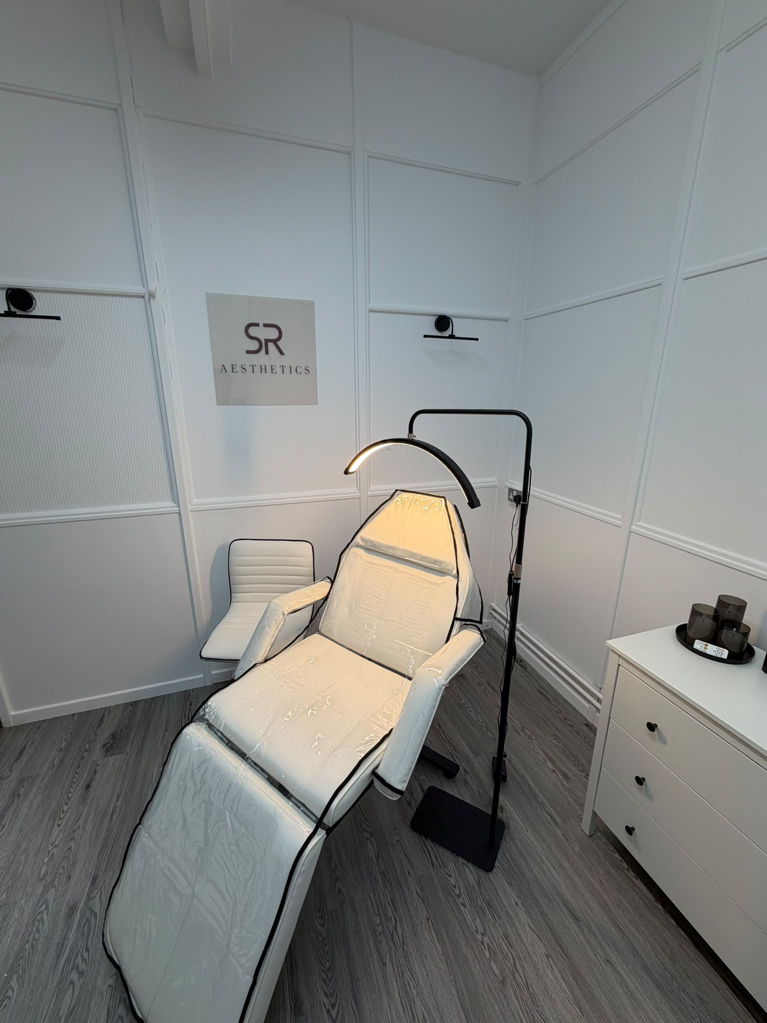 Treatment room inside SR Aesthetics clinic