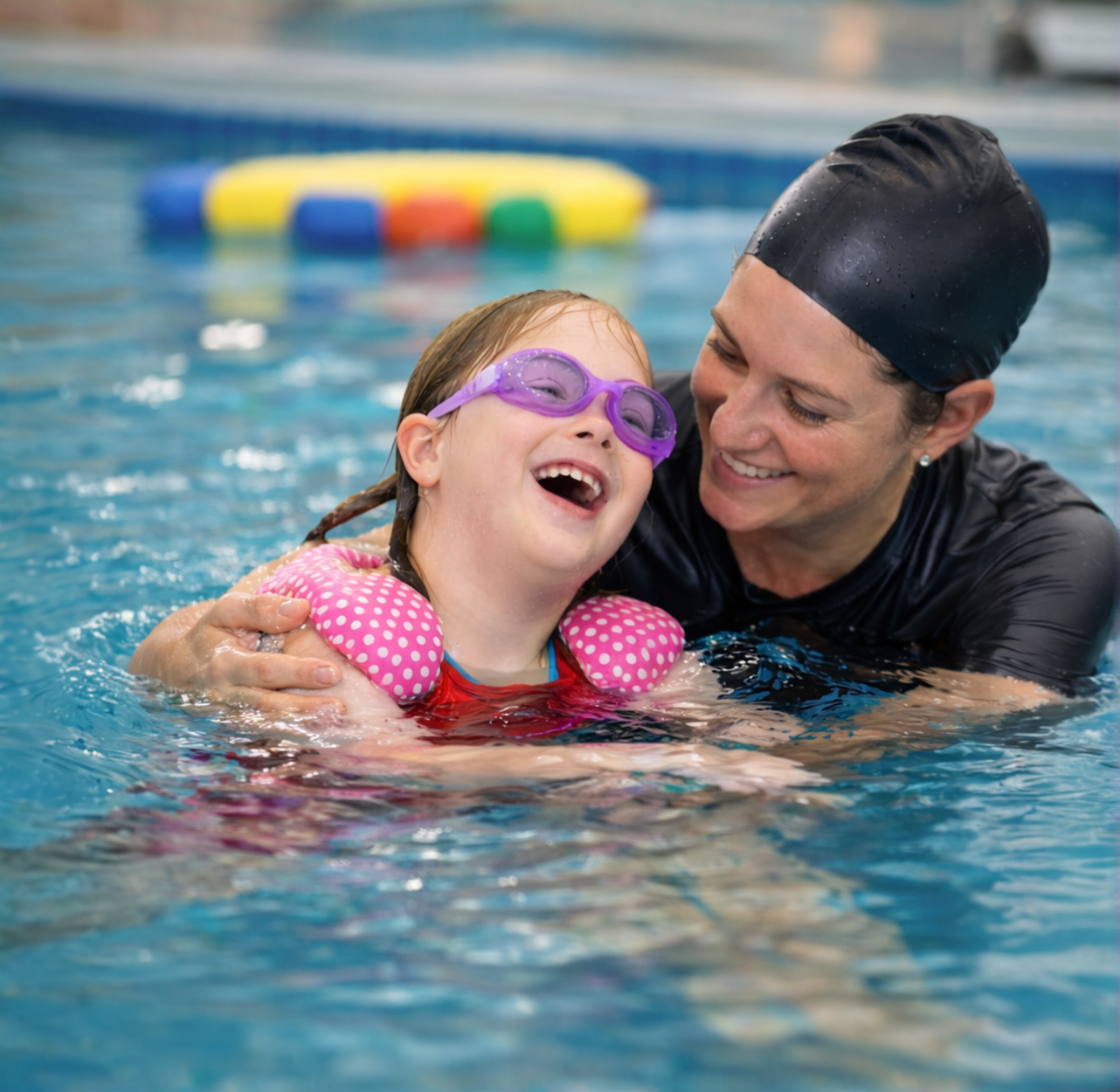 Adaptive aquatics lesson for a neurodiverse swimmer