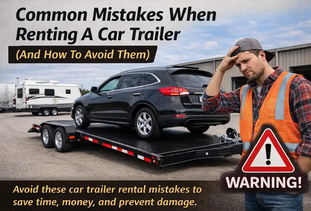 Need to move a non-running vehicle? Our 14K tilt deck car trailer in Brunswick, GA includes a 12,000 lb winch and snatch block for safe, controlled loading.