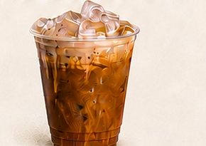 Iced Vietnamese coffee in a clear cup