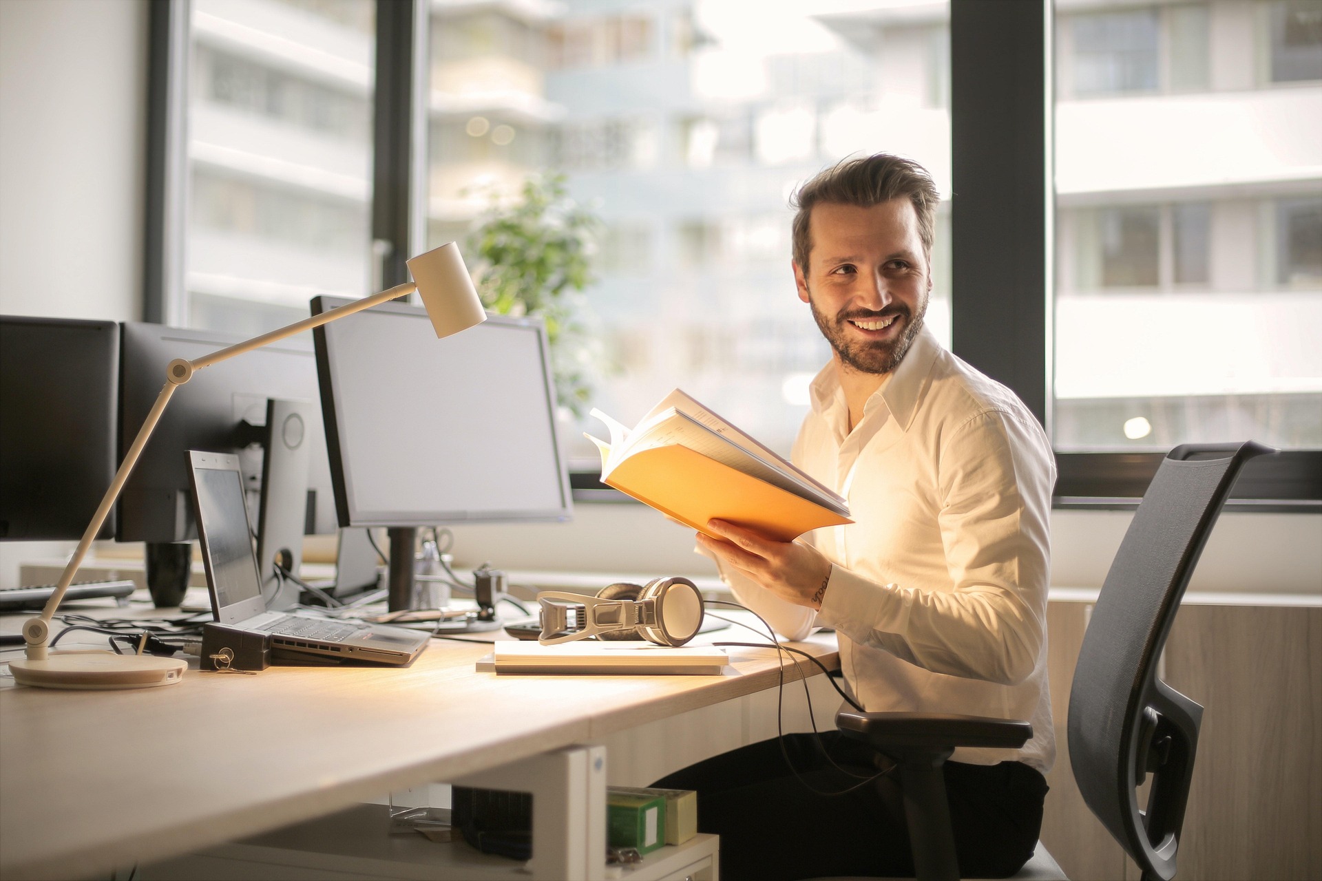 Team member at desk