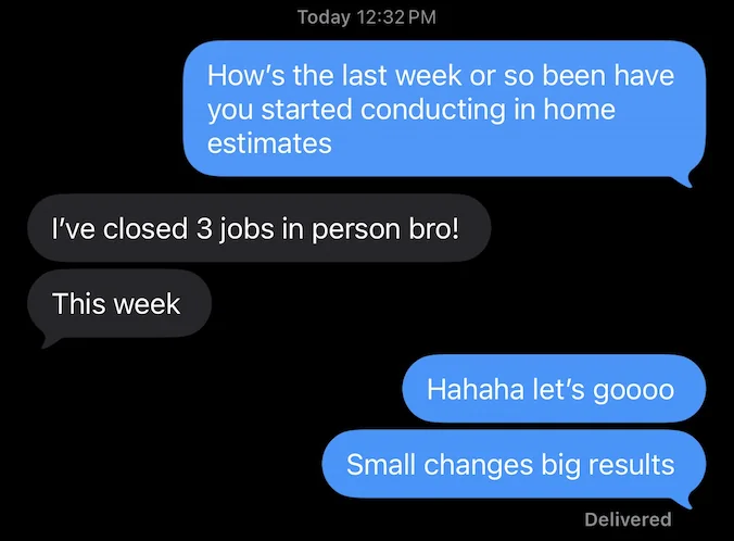 Closed 3 jobs in person this week