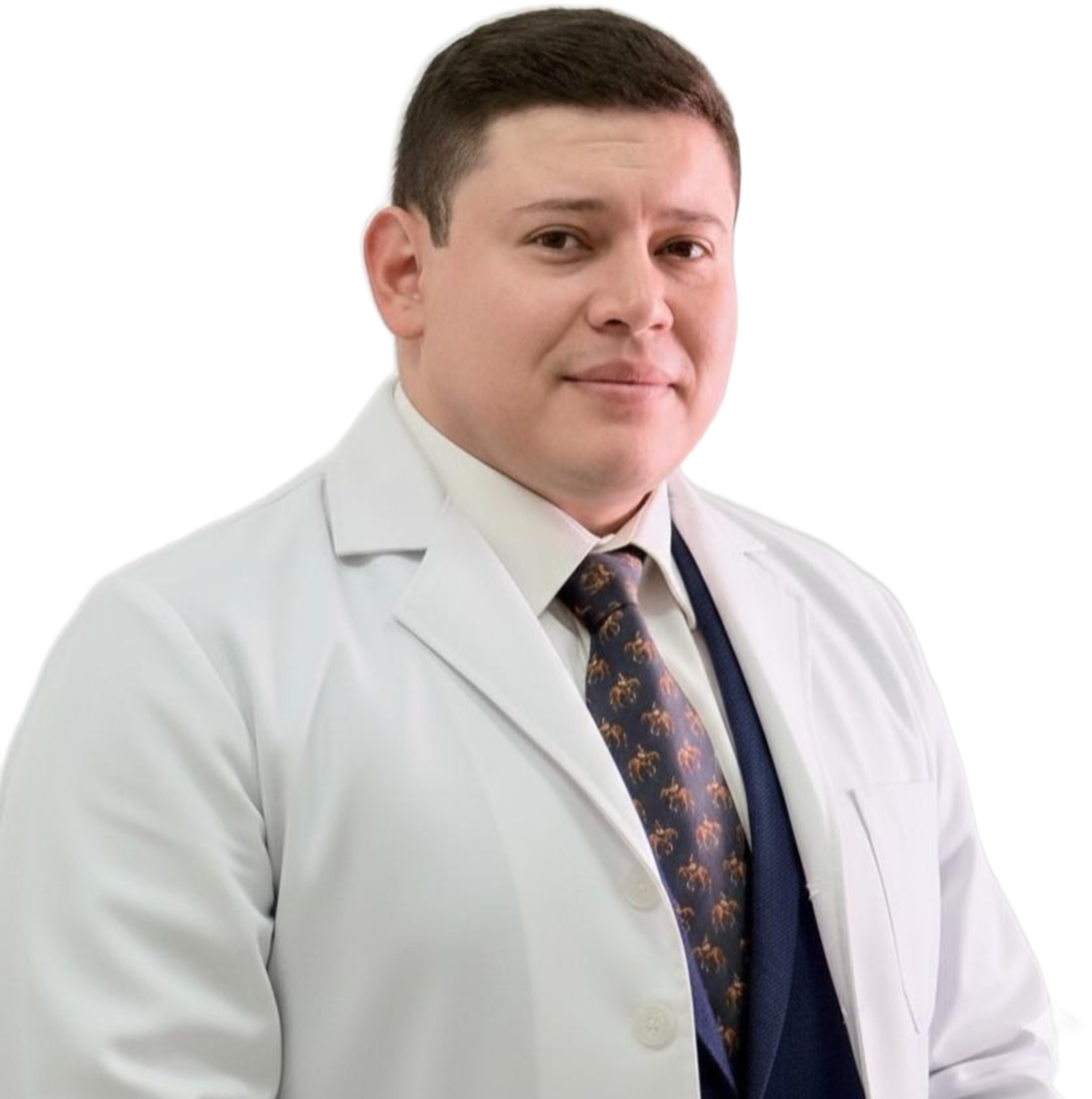 El Dr. Luis Leiva, podólogo de CEMOPOD Honduras, en bata blanca