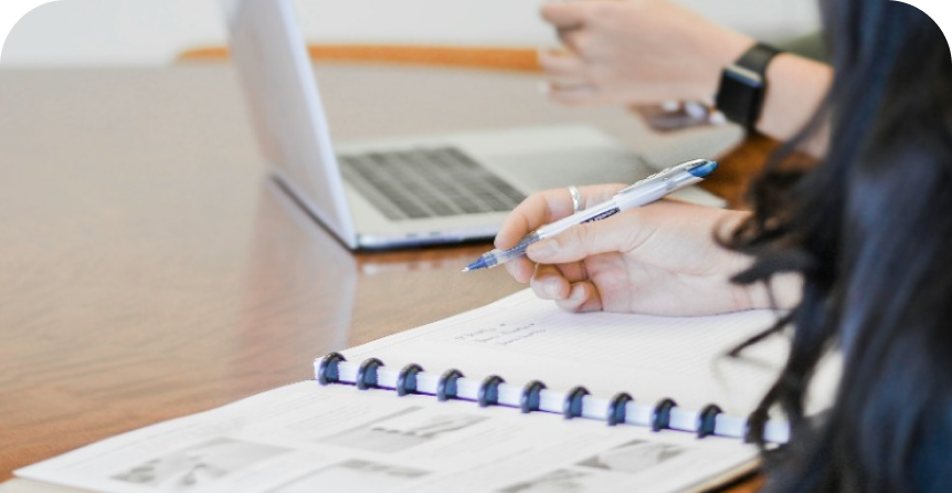 Accountants taking notes in the office