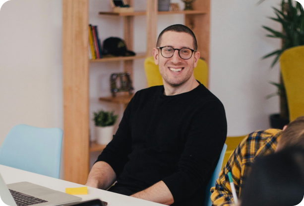 Smiling client in an office setting 