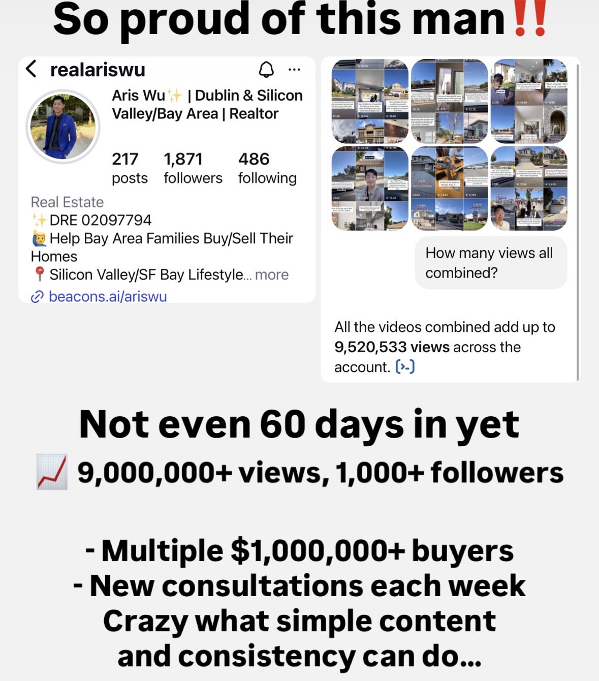 Aris Wu Instagram stats: 9,520,533 combined views, multiple million dollar buyers