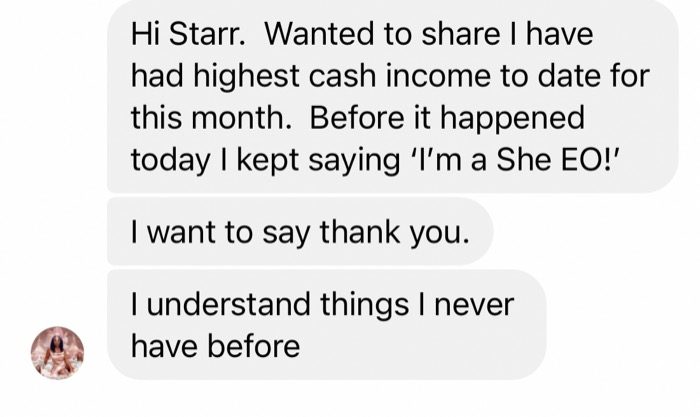 Client message screenshot