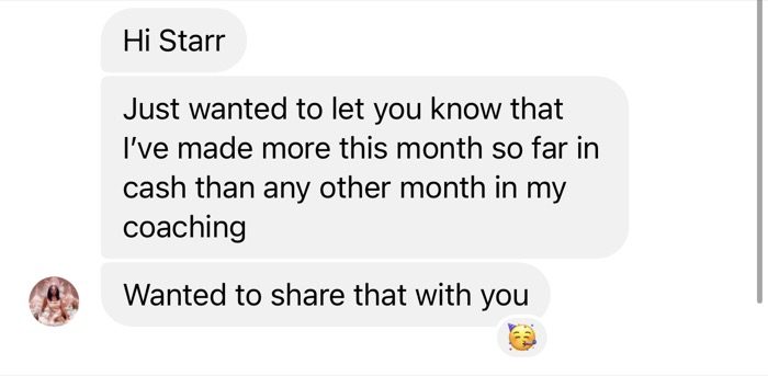 Client message screenshot