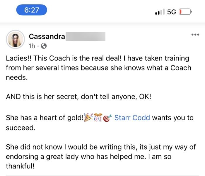 Client message screenshot