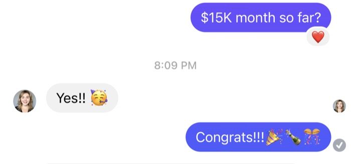 Client message screenshot