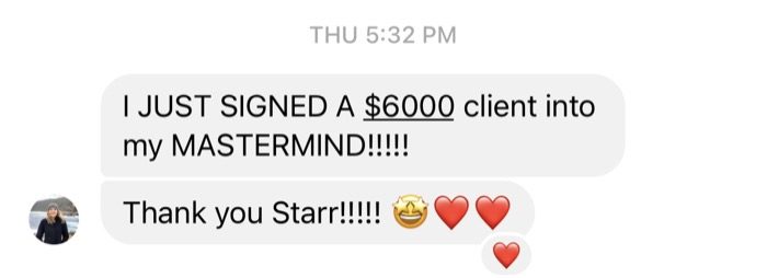 Client message screenshot