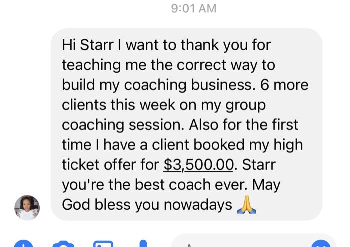 Client message screenshot