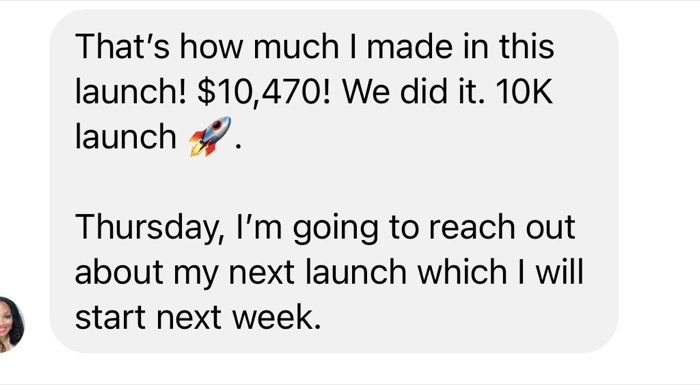 Message about a 10,470 launch