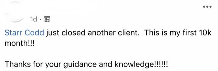Client message screenshot