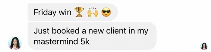 Client message screenshot