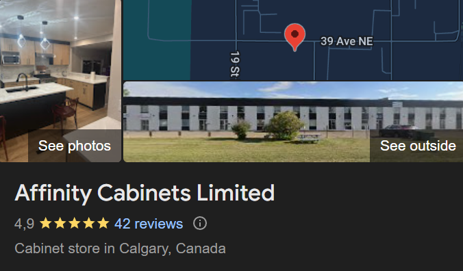 Google Reviews — Affinity Cabinets