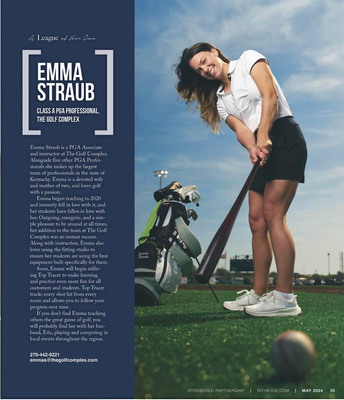 Emma Straub Golf Lessons at the golf complex