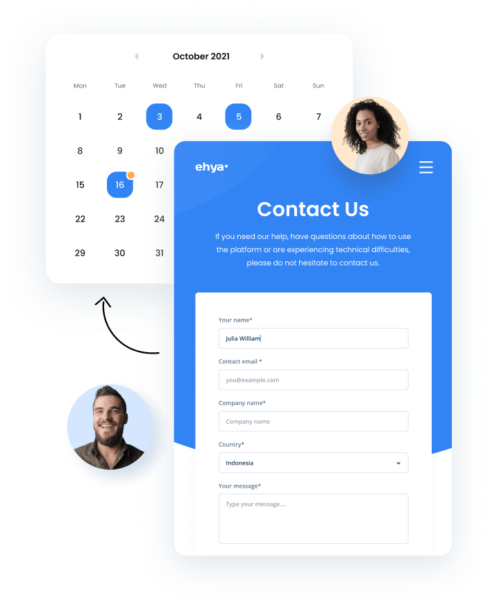 EmpowrSoft booking and calendar dashboard, showing a schedule with appointments, automated reminders, and tools for clients to book meetings directly online.
