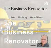 Nikki Gianni featured in promotional image for "The Business Renovator" podcast, discussing sales, marketing, and mental fitness strategies for small business success.
