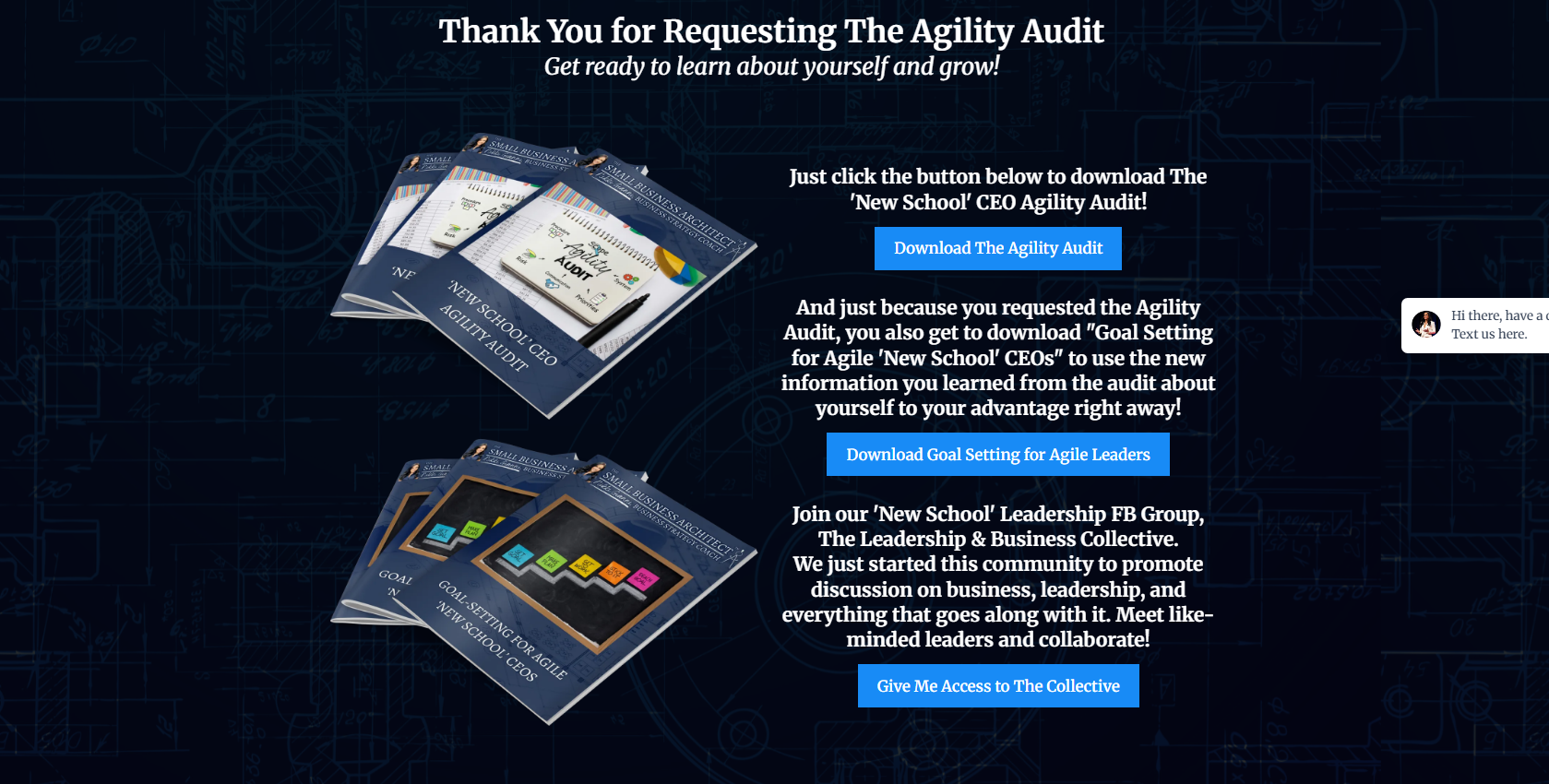 Agility Audit notebook and pen on a dark background, promoting leadership agility assessment for small business growth.
