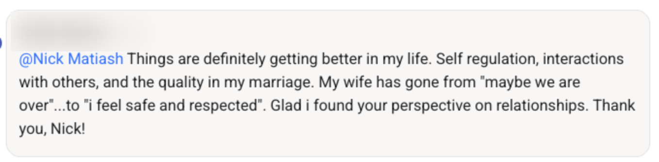 Testimonial from inside The Evolved Man community